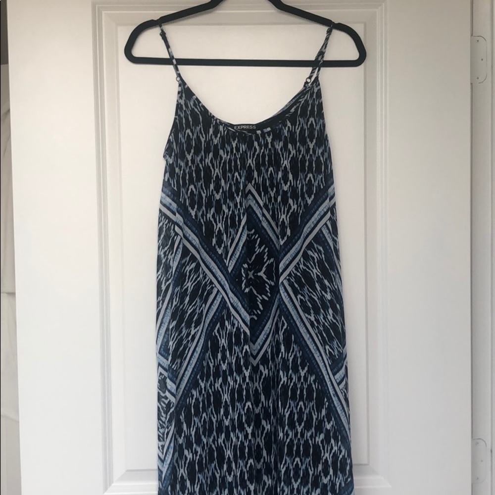 BLUE PATTERN MAXI DRESS